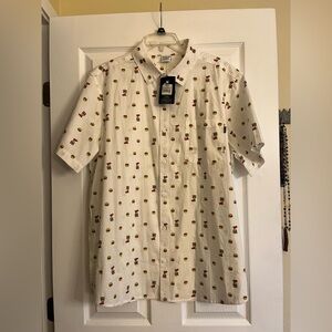 New Hurley Men’s Hamburger Novelty Button Down Shirt